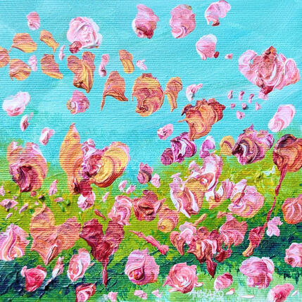 Painting Envolée de roses by Amblard Florence | Painting