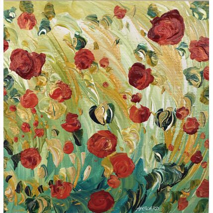 Gemälde Joyeux coquelicots  von Amblard Florence | Gemälde Impressionismus Acryl Landschaften, Natur, Pop-Ikonen