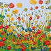 Painting Herbes dorées et coquelicots by Amblard Florence | Painting Landscapes Nature Acrylic