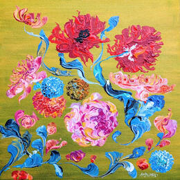 Peinture Vintage flowers par Amblard Florence | Tableau