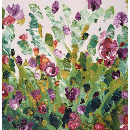 Painting Roses by Amblard Florence | Painting Impressionism Acrylic Landscapes, Nature