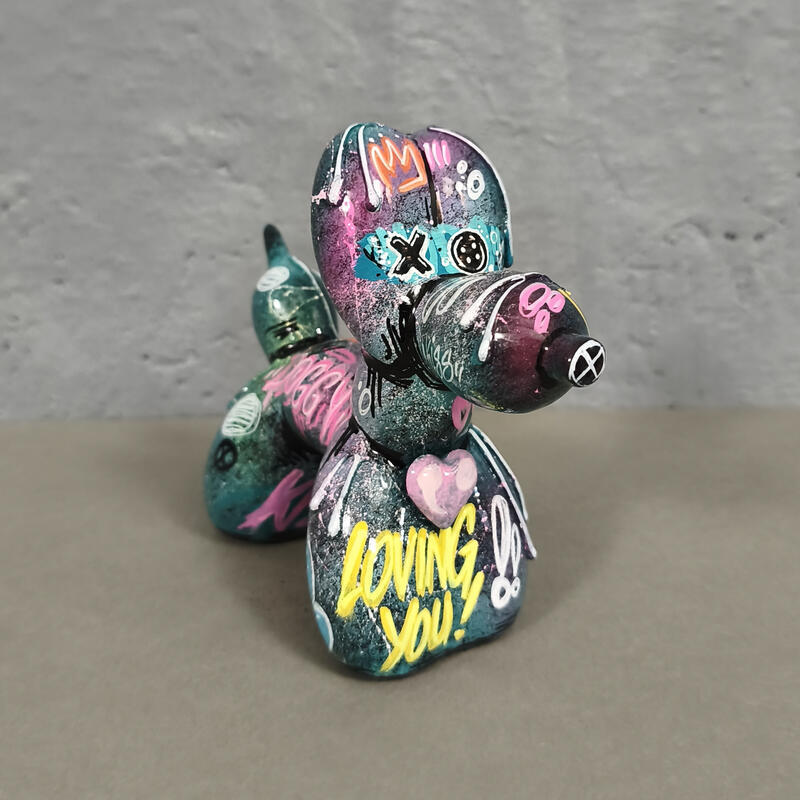 Sculpture Le chien ballon #27 by Sufyr | Sculpture Street art Graffiti Posca