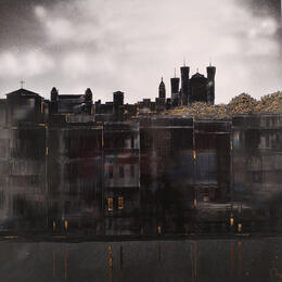 Painting Beautiful Lyon by Rey Julien | Painting Figurative Gold leaf