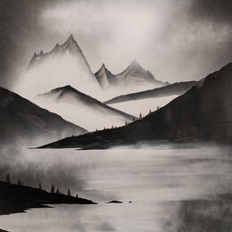 Painting The Nature by Rey Julien | Painting Figurative Gold leaf