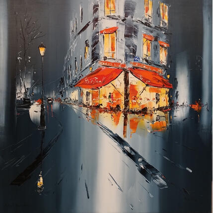 Painting Une brève rencontre by Rousseau Patrick | Painting Figurative Oil Urban