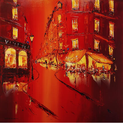 Painting La nuit parisienne by Rousseau Patrick | Painting Figurative Oil Urban