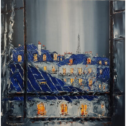 Painting A coté des étoiles by Rousseau Patrick | Painting Figurative Oil Urban