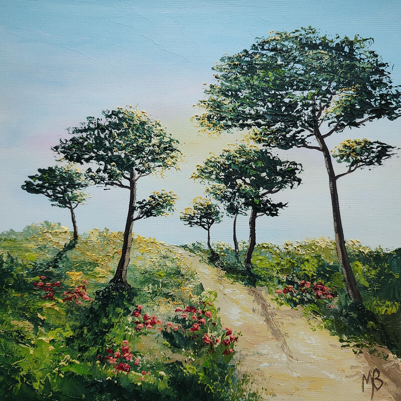 Painting Choisir l'évasion by Blandin Magali | Painting Figurative Landscapes Oil