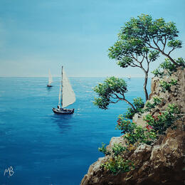 Painting Le grand voilier by Blandin Magali | Painting