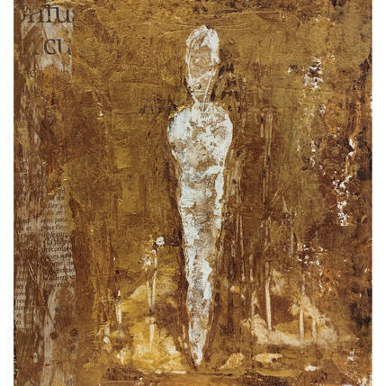 Painting L'or sous la neige by Rocco Sophie | Painting Raw art Acrylic, Gluing, Sand Pop icons