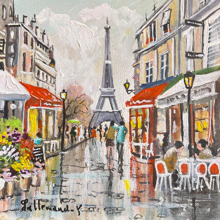 Painting Matin de  pluie à la tour Eiffel’ by Lallemand Yves | Painting Figurative Acrylic Urban