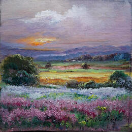 Peinture Campo florido par Cabello Ruiz Jose | Tableau