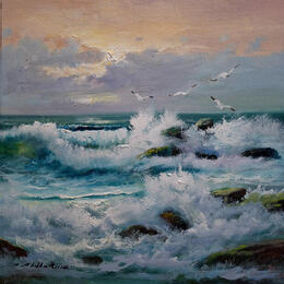 Peinture Marina en la tarde par Cabello Ruiz Jose | Tableau