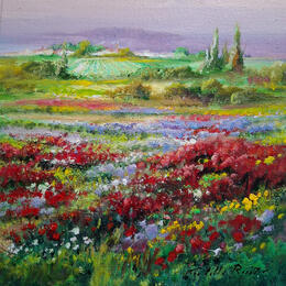 Peinture Campo en flor par Cabello Ruiz Jose | Tableau