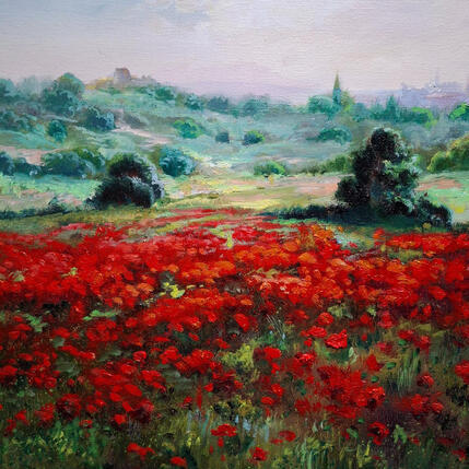 Gemälde Primavera y amapolas von Cabello Ruiz Jose | Gemälde