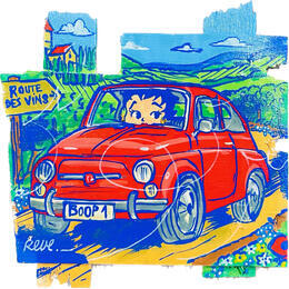 Painting Fiat 500 X Betty Boop by Revel | Painting Pop-art Pop icons