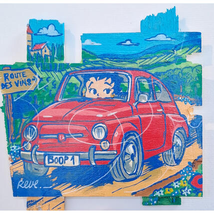 Painting Fiat 500 X Betty Boop by Revel | Painting Pop-art Pop icons