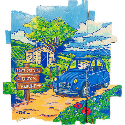 Painting Route des Vins by Revel | Painting Pop-art Acrylic Life style, Pop icons