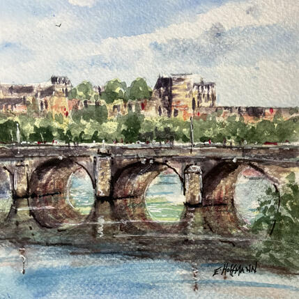 Painting Angers La Maine Pont de Verdun  by Hoffmann Elisabeth | Painting