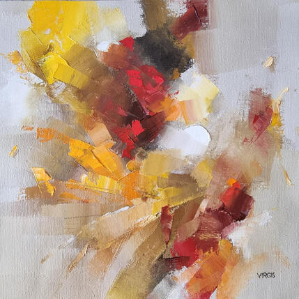 Painting Spring kiss by Virgis | Painting Abstract Oil Minimalist