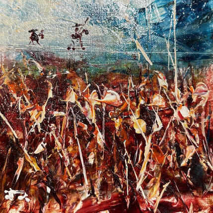 Painting Don Quixote on the line by Reymond Pierre | Painting Figurative Oil