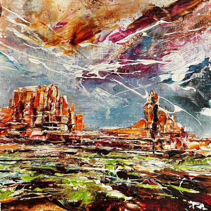 Painting Bell Rock, Courthouse Butte by Reymond Pierre | Painting Figurative Oil Pop icons