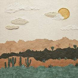 Painting A quiet horizon by Vazquez Laila | Painting Figurative Paper, Textile Landscapes, Nature