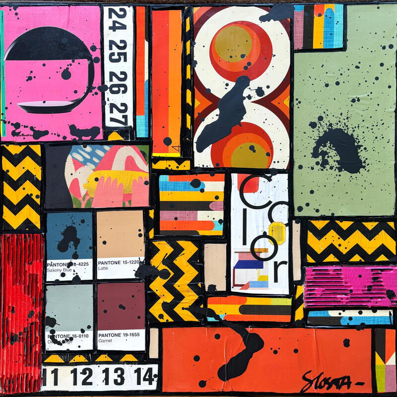 Peinture Graphic & Color par Costa Sophie | Tableau Pop-art Acrylique Collage Upcycling
