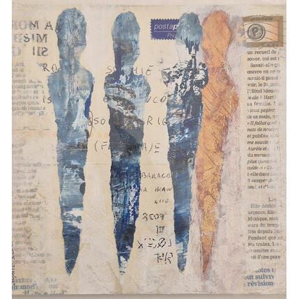 Painting Courrier du soir by Rocco Sophie | Painting Raw art Acrylic, Gluing, Sand Pop icons