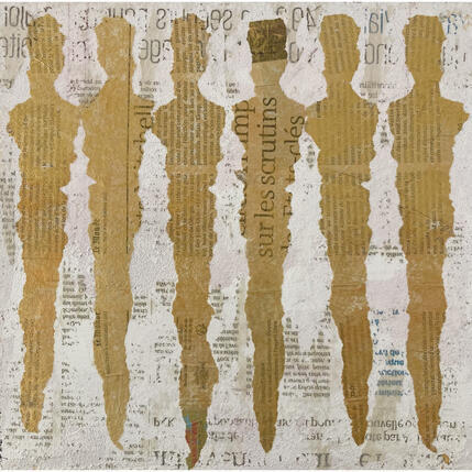 Painting Les fées de la neige by Rocco Sophie | Painting Raw art Acrylic, Gluing, Sand