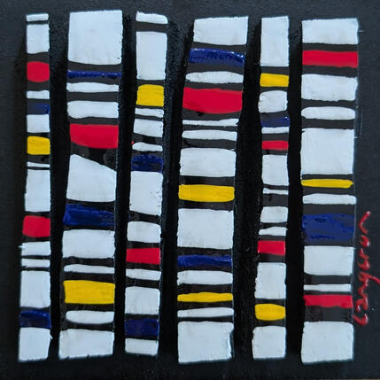 Peinture Bc6 hommage mondrian par Langeron Luc | Tableau