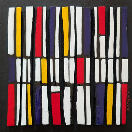 Peinture Bc9 hommage Mondrian par Langeron Luc | Tableau
