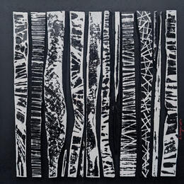 Painting Bc 14 noir blanc by Langeron Luc | Painting