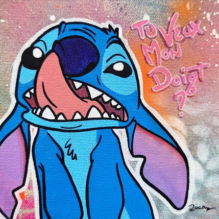 Gemälde Stitch von Rocky Chaplin | Gemälde Pop-Art Acryl Kinder, Pop-Ikonen