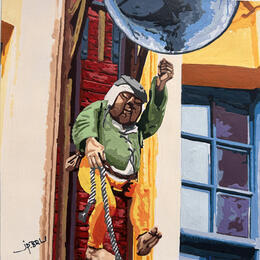 Peinture La cloche d'or par JP BRU | Tableau
