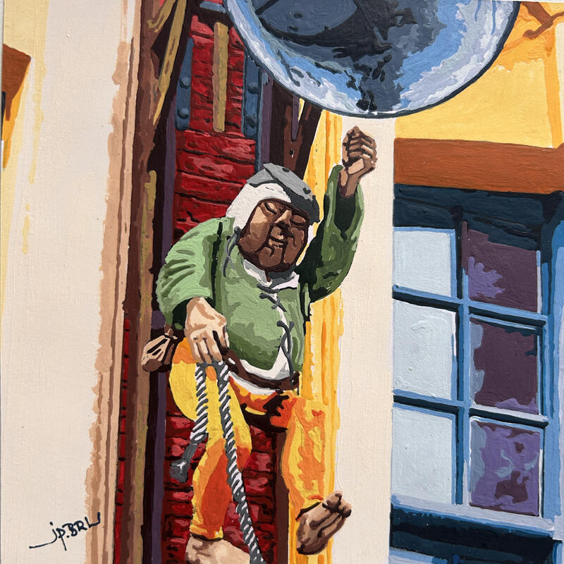Peinture La cloche d'or par JP BRU | Tableau