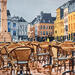 Peinture Grande place terrasse café 2 par JP BRU | Tableau