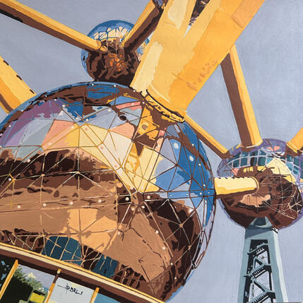 Painting Atomium Bruxelles by JP BRU | Painting Pop icons