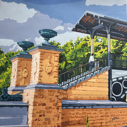 Peinture Le pont Napoleon par JP BRU | Tableau