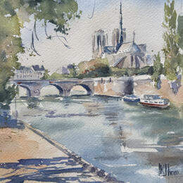 Painting NDpD by Khomyakova  Liliya  | Painting Figurative Watercolor Architecture, Landscapes, Pop icons, Urban