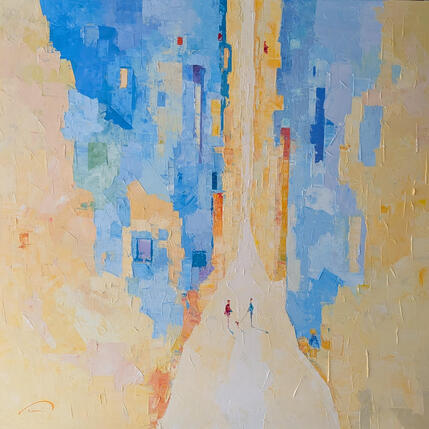 Painting Je veux te voir plus souvent by Tomàs | Painting Abstract Oil Life style, Urban