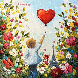Painting Little Dreamer in Paris by Pigni Diana | Painting