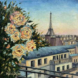 Painting Paris after Sunset by Pigni Diana | Painting