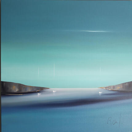 Gemälde Emotions marines 88 von Roussel Marie-Ange et Fanny | Gemälde Figurativ Öl Marine, Minimalistisch