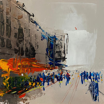 Peinture Jour de ville par Raffin Christian | Tableau Figuratif Huile Urbain