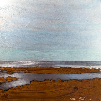 Peinture Plage des 3 digues 1 par Mahieu Bertrand | Tableau Figuratif Métal Paysages