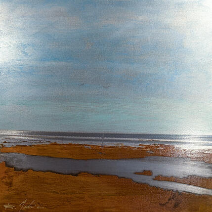 Painting Plage des 3 digues 2  by Mahieu Bertrand | Painting Figurative Metal Landscapes