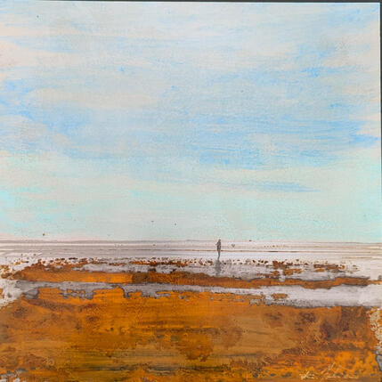 Painting Face à la mer by Mahieu Bertrand | Painting Figurative Metal Landscapes