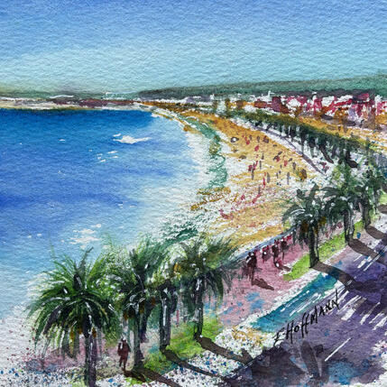 Peinture Nice promenade et horizon par Hoffmann Elisabeth | Tableau