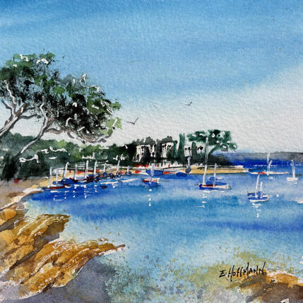 Peinture Cap d'Antibes par Hoffmann Elisabeth | Tableau